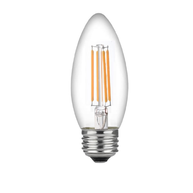 หลอดไฟ LED เชิงเทียน 60 วัตต์ฐานขนาดกลาง, หลอดไฟเชิงเทียน, หลอดหรี่แสงได้ล้าง 60 วัตต์หลอดไฟ LED (ใช้เพียง 4.5 วัตต์), C37 หลอดไฟ LED หลอดไส้เทียน